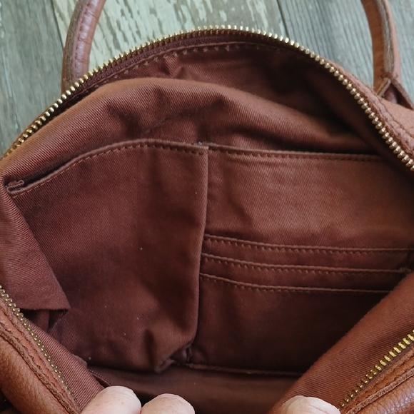 Fossil Tan Leather Satchel - Picture 12 of 16